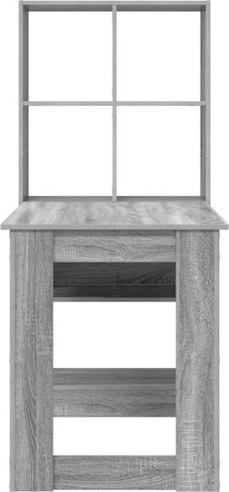 Birou din Lemn cu Bibliotecă Gri Σονομα 122x67x145cm