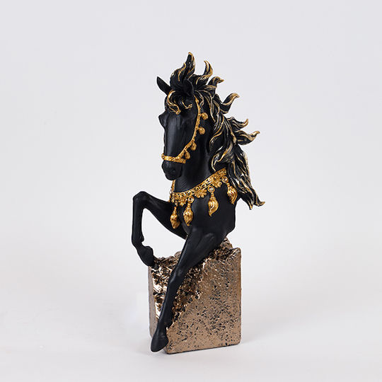 Table Decorative Horse Black & Gold 17x10x36cm 12979 752-11632