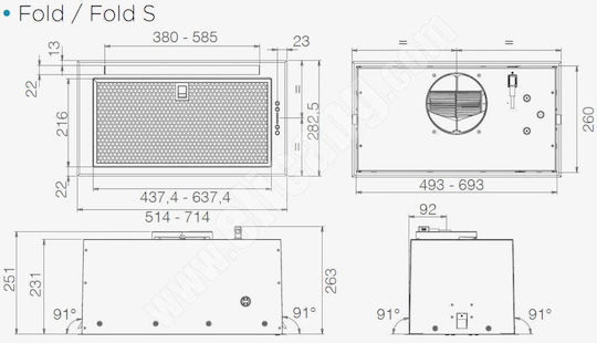 Elica Fold GR/A/52 Μηχανισμός Απορρόφησης 52cm Inox
