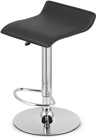 Табуретка Бар Облечено с кожа Fort Black And Silver 38x39x84бр