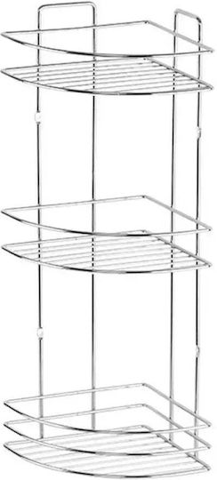 Metalife Ecke An der Wand montiert Badezimmerregal Metallisch 18x18x50cm Blau