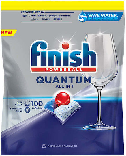 Finish Powerball Quantum All in 1 100 Kapseln Geschirrspülmittel