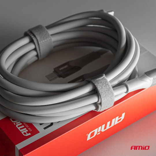 AMiO USB 2.0 Cable USB-C male - USB-C 60W Λευκό 3m 04293