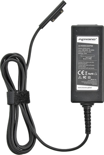 Movano Φορτιστής Laptop 38W 15V 2.58A για Microsoft