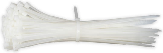 AMiO Cable Ties Plastic 200mmx4.8mm In White Colour 100pcs 04310