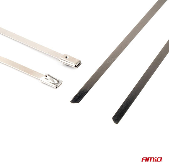AMiO Δεματικά Καλωδίων Πλαστικά 600mmx7.9mm σε Γκρι χρώμα (100τμχ) (04327)