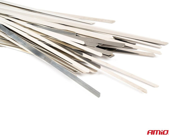 AMiO Δεματικά Καλωδίων Πλαστικά 600mmx7.9mm σε Γκρι χρώμα (100τμχ) (04327)