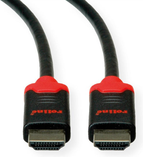 Roline HDMI 2.0 Premium High Speed 4K 60Hz HDR Cable HDMI male - HDMI male 3m Μαύρο