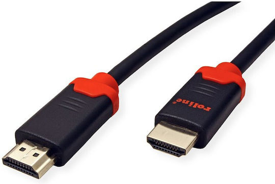 Roline HDMI 2.0 Premium High Speed 4K 60Hz HDR Cable HDMI male - HDMI male 3m Μαύρο