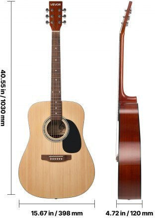 Vevor Acoustic Guitar Natural