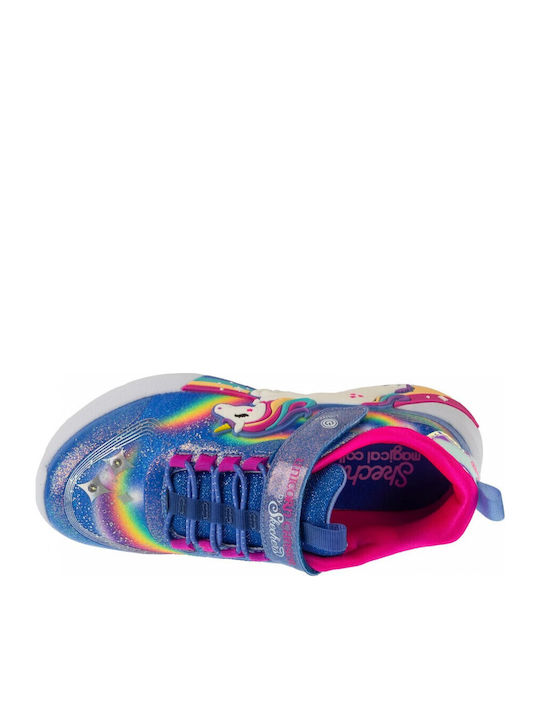 Unicorn Chaser Kids Sneakers with Scratch Blue