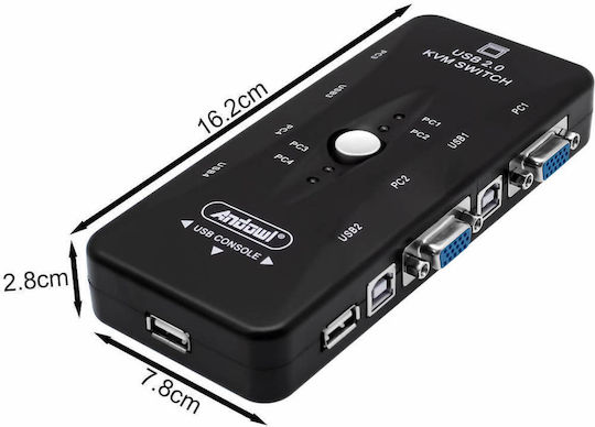 Andowl KVM & Data Switch XFQK301