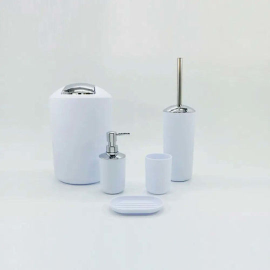 Inter Ceramic Σετ Αξεσουάρ Μπάνιου Κεραμικό Λευκό 5τμχ
