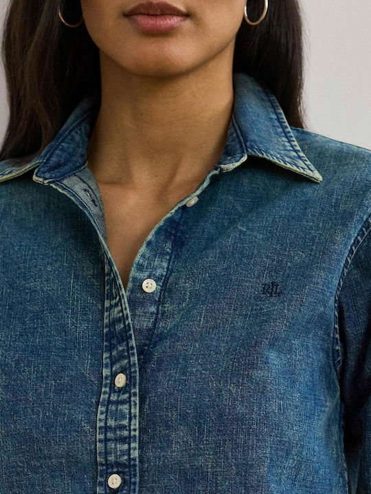 Μακρυμάνικο Γυναικείο Τζιν Πουκάμισο Denim