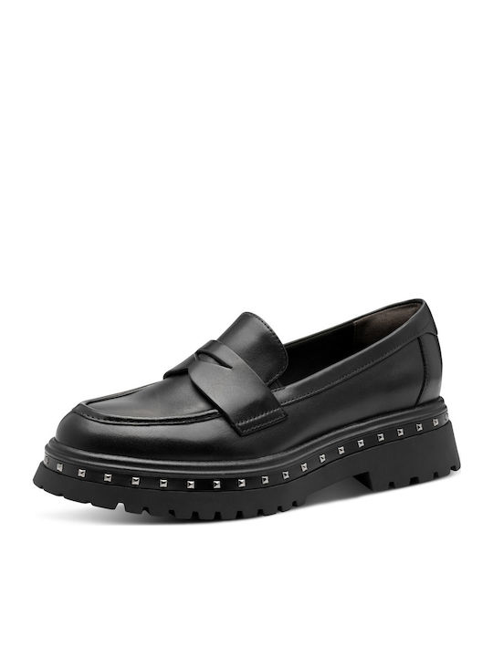 Leder Damen Mokassins in Schwarz Farbe