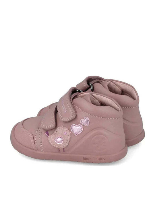 Kiss Anatomisch Lederne Kinderstiefeletten mit Reißverschluss Rosa