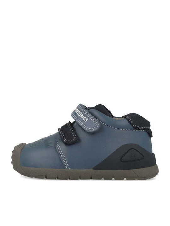 Anatomical Leather Kids Boots with Zipper Blue