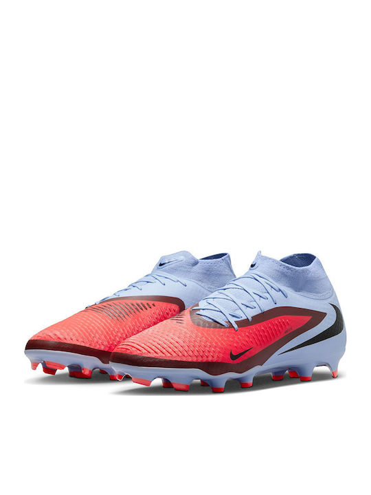 Nike Phantom 6 High Acad Fg/mg Football Shoes with Cleats Blue