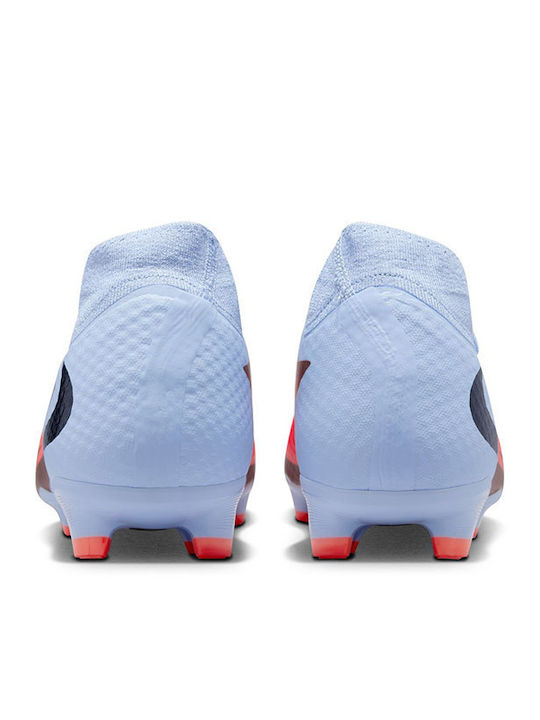 Nike Phantom 6 High Acad Fg/mg Football Shoes with Cleats Blue
