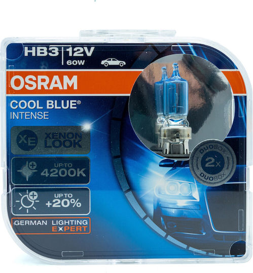 Osram Car Lamps HB3 Halogen 4200K Natural White 12V 60W 2pcs