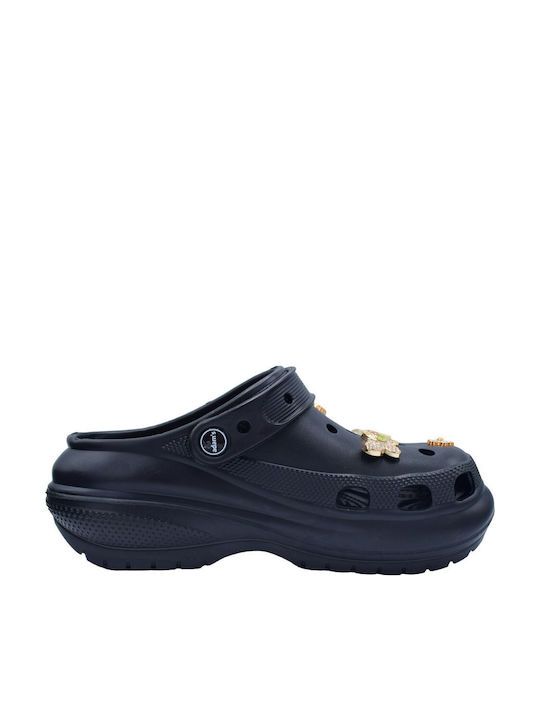 Adam's Shoes Damen Clogs Schwarz