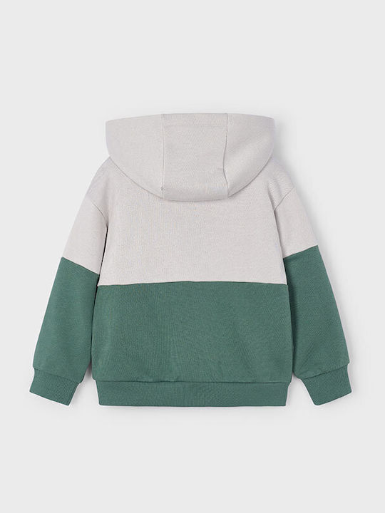 Kinderstrickjacke Baumwolle mit Kapuze Grün