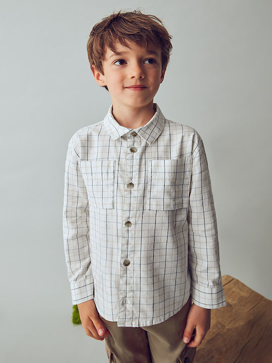 Kids Checked Shirt Long Sleeve Blue