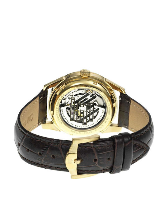 Lip Watches Men's Watch Automatic with Brown Leather Strap