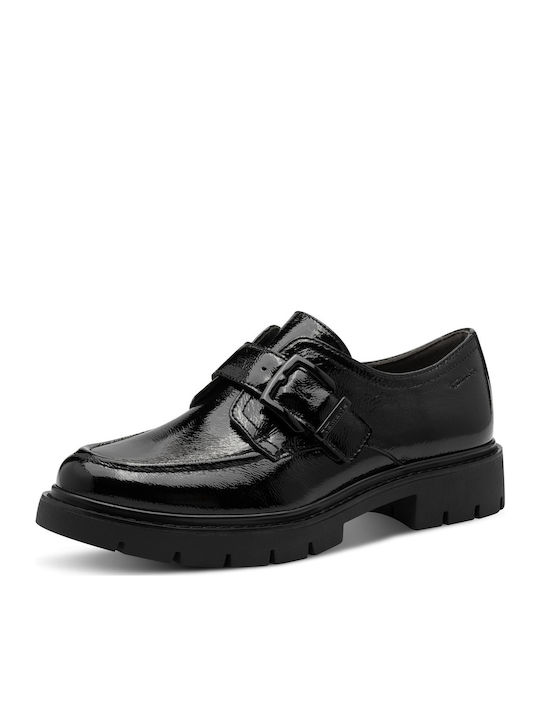 Γυναικεία Oxfords από Λουστρίνι σε Μαύρο Χρώμα