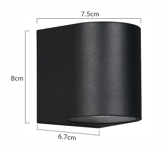Powertech Wandmontierte Außenleuchte GU10 IP65 6.7x7.5x8εκ.