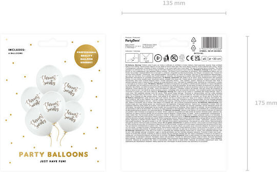 30 Cm Balloons Holy Baptism Pastel Pure White 1 Pack 6 Pcs