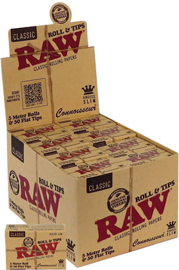 Raw Zigarettenpapierrolle Schlank King Size mit Kegelspitzen 5m 1Stück