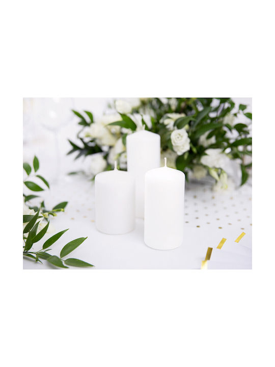 PartyDeco Декоративна Свещ Бял 1бр