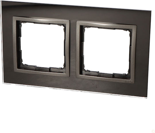 Kontakt-Simon Switch Frame 2 Positions in Black Color HEO955