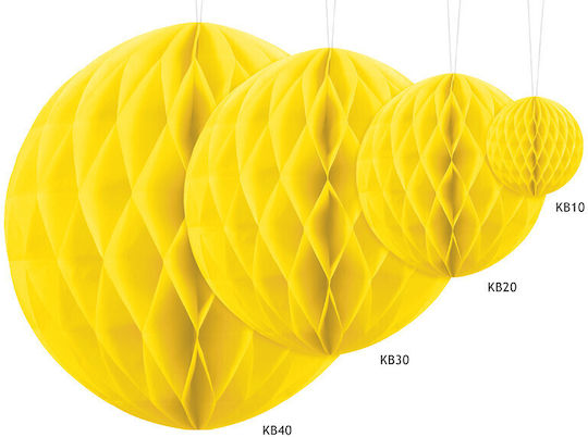 PartyDeco Hängendes Ornament für Party in Gelber Farbe 30cm