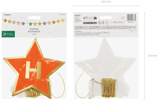 Garland "Happy Birthday" Colorful Stars