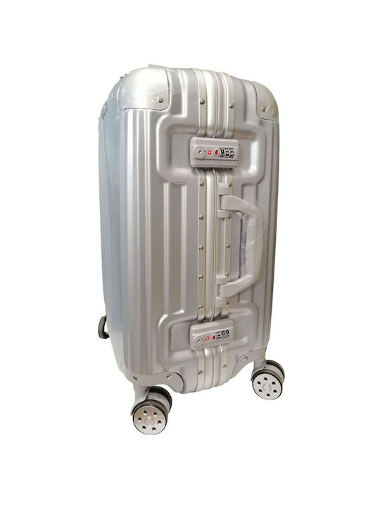 Bartuggi 721-01 Medium Hard Silver Suitcase With 4 Wheels Height 57cm
