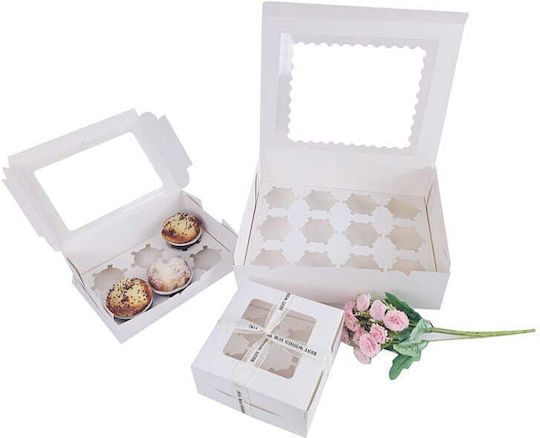 Cake Land Box of 2 Muffins 16x9x7.5cm Window Insert 10 Pieces