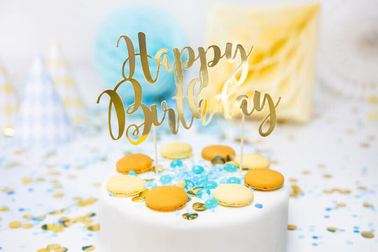 PartyDeco Happy Birthday Διακοσμητικό για Τούρτα 50τμχ