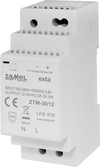 Zamel Τροφοδοτικό Ράγας με Έξοδο 12V και Ισχύ 30W
