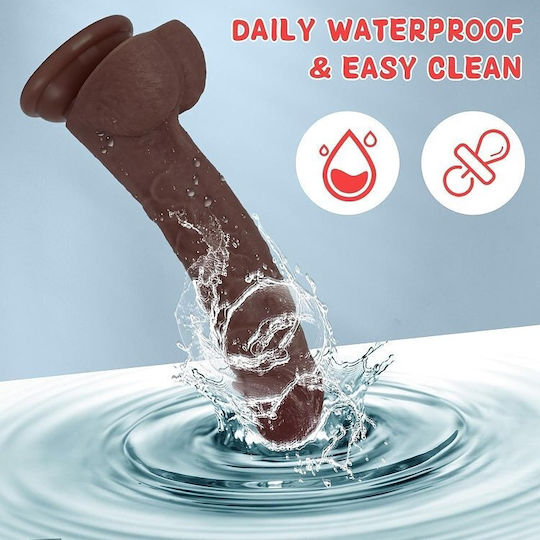 Smd Boytoy Realistic Dildo Realistic Penis Replica Scrotum Suction Cup 19.5cm Black