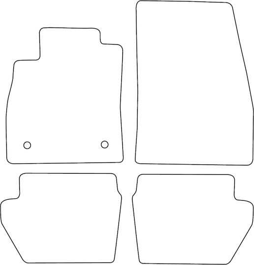 Set Velour Mats Matching Ford Fiesta Vii Mk8 2017-2023 Blue Edging