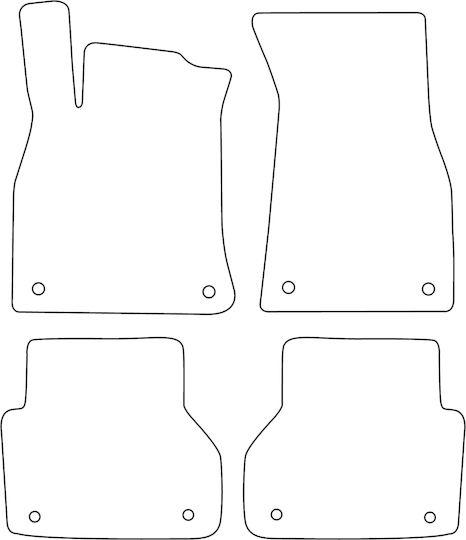 Set Velour Car Mats Matching Audi A6 V C8 Allroad Quattro 2019 Blue Edging