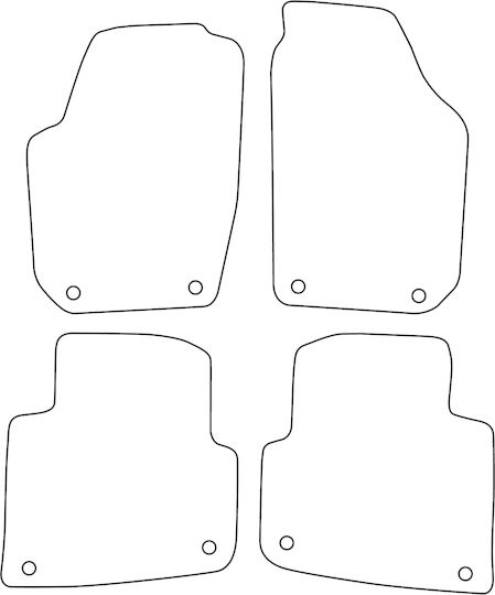Set Veloursmatten Passend Für Skoda Roomster 2006-2015 Schwarze Kante
