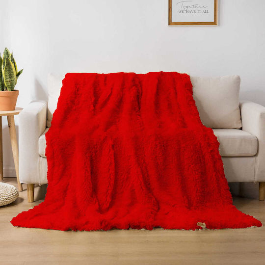 Cotton Market Μονή 160x200εκ. Red