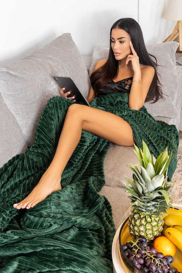 Cotton Market Υπέρδιπλη 220x240εκ. Bottle Green