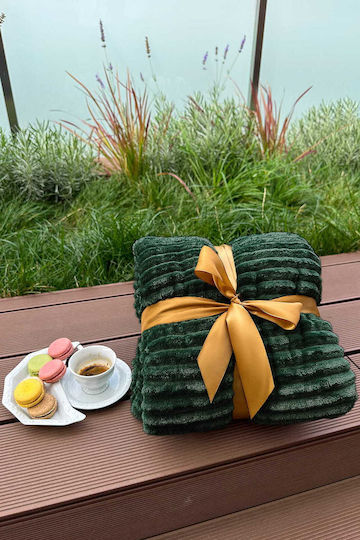 Cotton Market Одеяло Флийс Единично 170x210см. Bottle Green