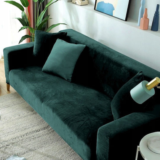 Ubieramy Meble Elastische Abdeckung Für Zweisitziges Sofa Flaschengrün