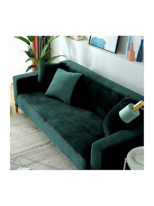 Ubieramy Meble Elastische Abdeckung für Vier-Sitzer-Sofa Bottle Green 1Stück