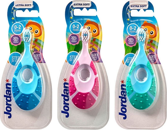 Jordan Extra Soft Step Βρεφική Οδοντόβουρτσα για 0m+ Ροζ-Φούξια